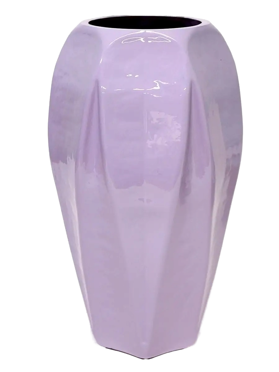 Ваза стеклянная с текстурой Розовый глянец Модерн