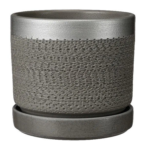 Горшок для цветов Брюссель 4,22л цилиндр №4 серый серебро