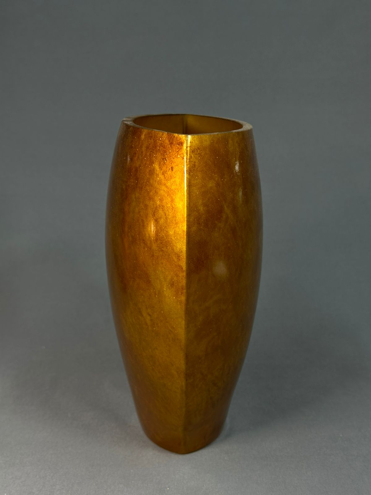 Ваза золото Тигровый глаз овальная